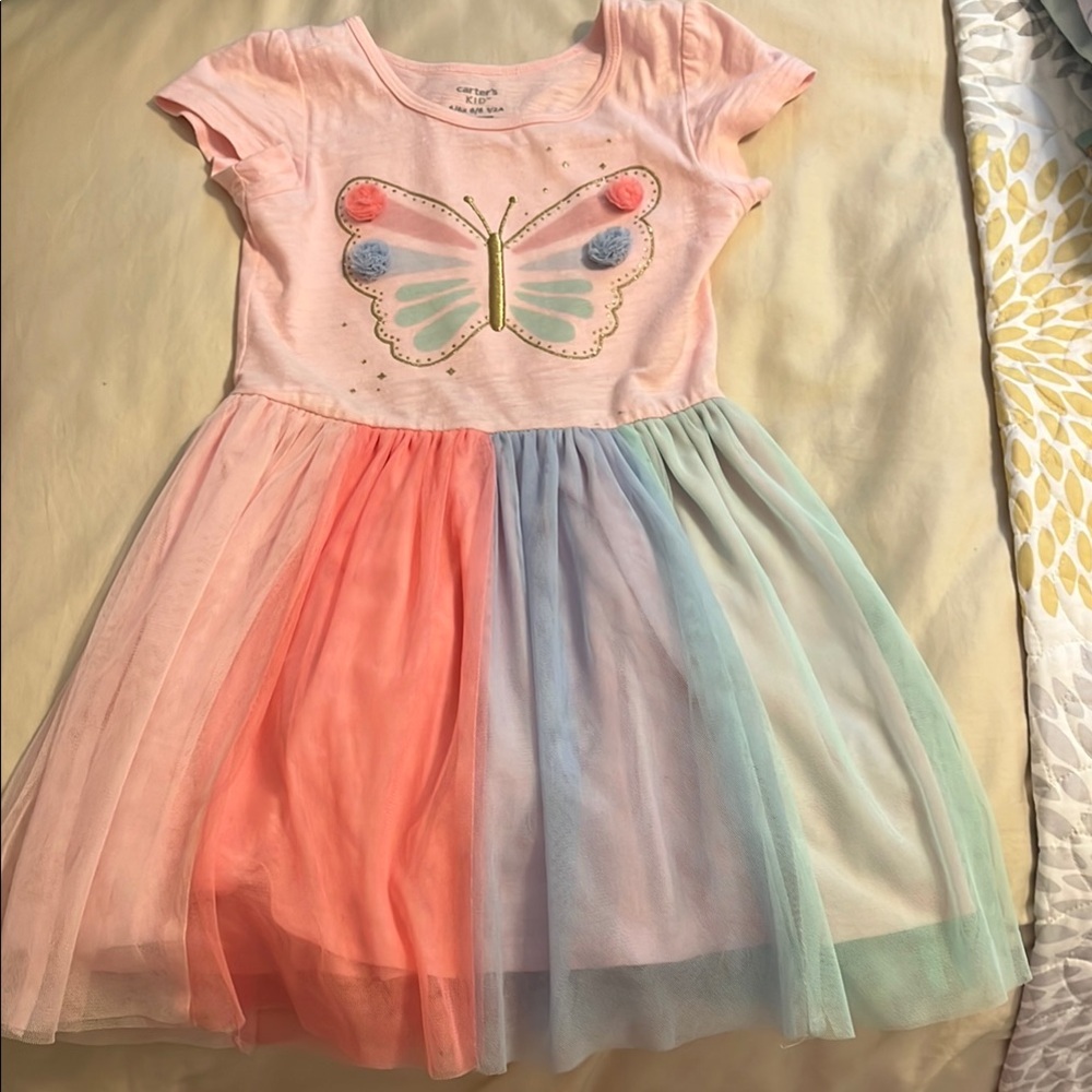 Carter's Pink Flutter Sleeve Sundress